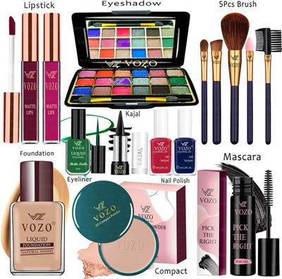 VOZO Makeup Combo Sets One-stop Beauty Package for Beginners and Professionals ST-103(15 Items in the set)
