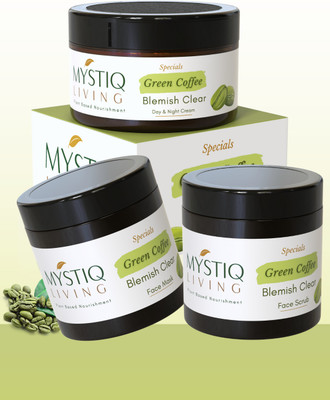 Mystiq Living Green Coffee Blemish Clear Combo - Regime For Pigmentation,(3 Items in the set)