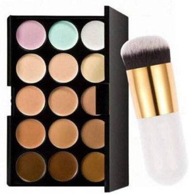 ClubComfort 15 Color Contour & Concealer with Professional Brush Contour Kit (2 Items in the set)(2 Items in the set)