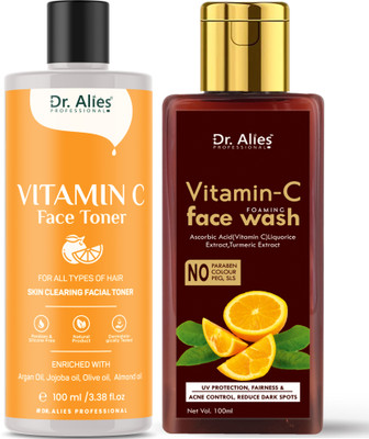 Dr. Alies Professional Vitamin C facewash, Vitamin c Toner For Skin Care(2 Items in the set)