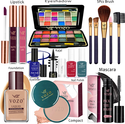 VOZO Makeup Combo Sets One-stop Beauty Package for Beginners and Professionals KT-286(15 Items in the set)