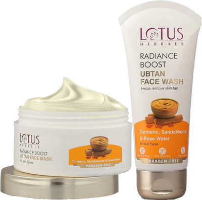 LOTUS HERBALS Boost Ubtan Face Mask 100g & Ubtan Face wash 100g(2 Items in the set)