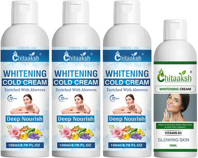 CHITAAKSH Whitening Cold Cream and White Whitening Cream(4 Items in the set)