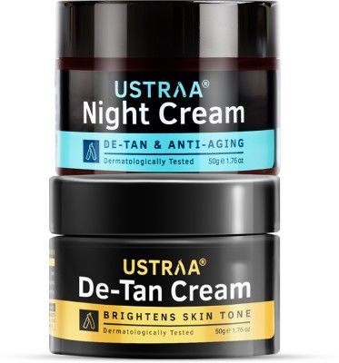 USTRAA De-Tan Face Cream & Night Cream De-Tan & Anti-Aging - For Effective Tan Removal(2 Items in the set)