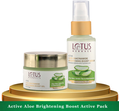 LOTUS HERBALS Active Aloe + Niacinamide Brightening Boost Active Pack(2 Items in the set)