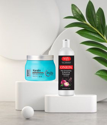 Wiffy mask for Dry & Damaged Hair spa Keratin Smooth Shampoo(2 Items in the set)
