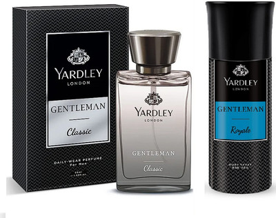 Yardley London 1 GENTLEMAN CLASSIC PERFUME 50 ml, 1 GENTLEMAN ROYALE DEODORANT 150ML , PACK OF 2(2 Items in the set)
