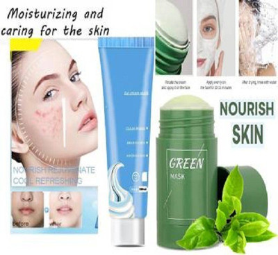 YELGO Green Tea Mask and Ice Cream Mask Clean Pores Salicylic Acid pack of 2(Pack of 2)