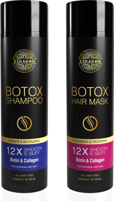 KERABON PROFESSIONAL 12X HAIR BOTOX SHAMPOO & MASK | Infused with 9 essential proteins like Keratin, Botox(2 Items in the set)