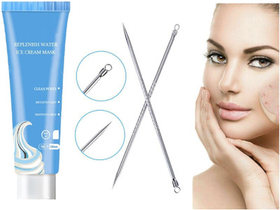 Luster Shine Ice Cream Mask Ultra Cleansing, Brighten and whiten With Steel Blackhead Remover Needle(3 Items in the set)