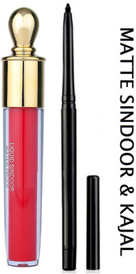 JANOST Eye Kajal And Liquid Matte Sindoor Long Stay Waterproof(2 Items in the set)