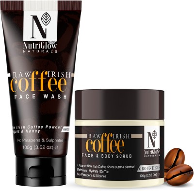 NutriGlow NATURAL'S Coffee Face Wash (100gm) & Coffee Face & Body Scrub (100gm ), Men & Women(2 Items in the set)