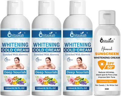 CHITAAKSH Whitening Cold Cream and Advanced Sunscreen Whitening Cream(2 Items in the set)