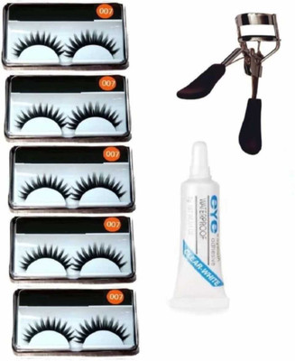 mkldsrh false eyelash with eyelash glue with curler for eyes(3 Items in the set)