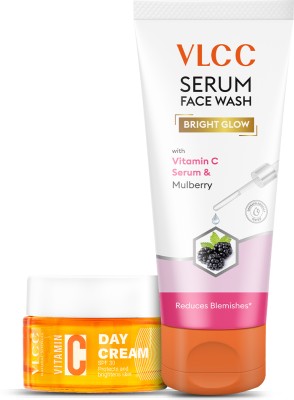 VLCC Vitamin C Day Cream SPF30 - 50 g & Bright Glow Serum Face Wash With Vitamin C Serum & Mulberry Combo - 100 ml(2 Items in the set)