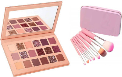homedropsy Multi Shades 18 Colours glittter and light EDITION Eyeshadow Palette 18 g With Premium EYE MAKEUP BRUSH APPLICATOR BOX HOLDER SET (8 Items in the set)(8 Items in the set)