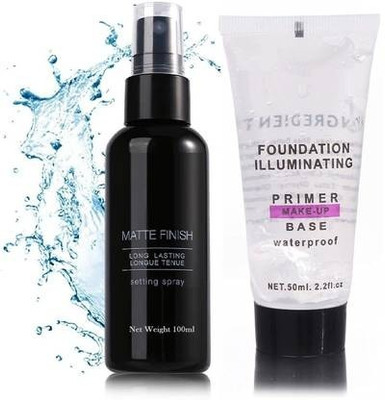 Galm Bazaar PROFESSIONAL MAKEUP BASE GEL PRIMER WITH MAKEUP SETTING SPRAY FIXER COMBO Primer(2 Items in the set)