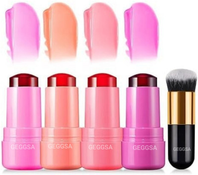 Geggsa Jelly Tint 4 Different Shades with Makeup Brush(5 Items in the set)