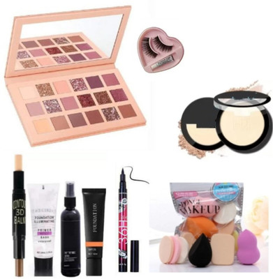 brown blush EYESHADOW WITH MAKEUP COMBO KIT BEST KIT(9 Items in the set)