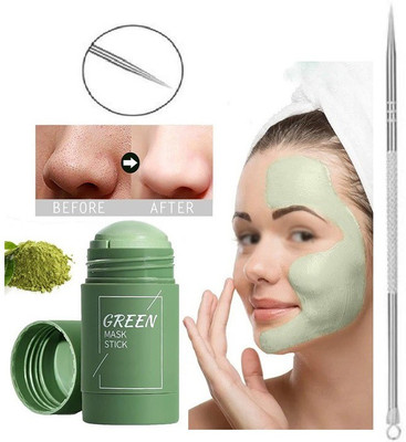 Yuency blackhead & whitehead remover pin with Green Tea Stick Mask, Purifying Clay Facial Mask Removes Blackheads(2 Items in the set)