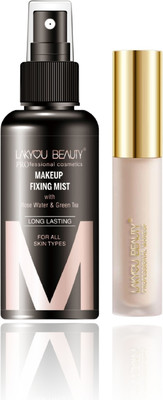 Lakyou Beauty Makeup Combo | Long Lasting Fixing Mist & Liquid Highlighter(2 Items in the set)