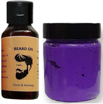 MYEONG Hair Cream Styling Purple Wax And Uneven Beard Oil(2 Items in the set)