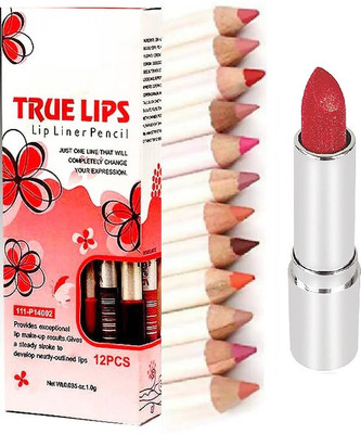 SEUNG SHIMMERY FINISH LIPSTICK WITH LIP LINER SET FOR GIRLS(4 Items in the set)