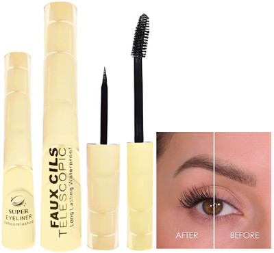 Maryville matte new look mascara with eyeliner perfect pack of 2(2 Items in the set)