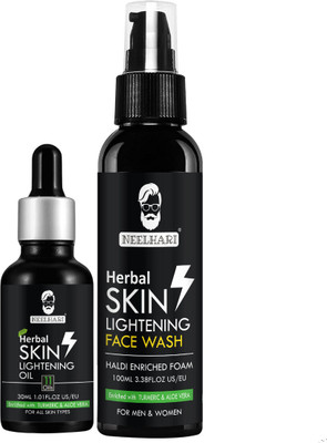 NEELHARI Herbal Skin Lightening Oil & Haldi Enriched Face Wash(2 Items in the set)