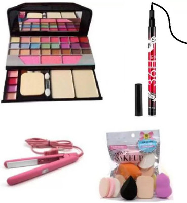 Pohok 6155 MULTICOLOR MAKEUP KIT + 36H BLACK EYELINEER + 5 PC. BLENDER PUFF + MINI STRAIGHTNER ( COMBO PACK) (4 Items in the set)(4 Items in the set) Pohok 6155 MULTICOLOR MAKEUP KIT + 36H BLACK EYELINEER + 5 PC. BLENDER PUFF + MINI STRAIGHTNER ( COMBO PACK) (4 Items in the set)(4 Items in the set)