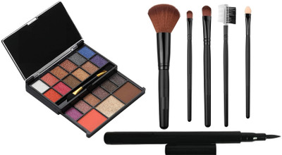 SEUNG SHIMMER EYESHADOW MAKEUP PALETTE WITH EYELINER & MAKEUP BRUSH SET(1 Items in the set)