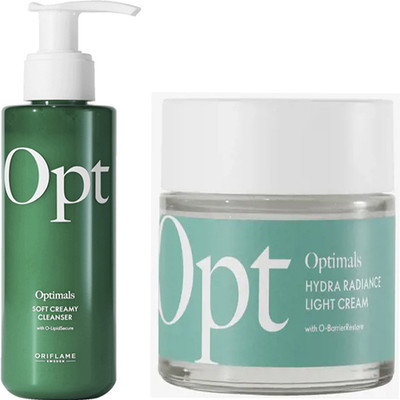 Oriflame Sweden Optimals Soft Creamy Cleanser-150ml.With Hydra Radiance Light Cream-50ml.(2 Items in the set)