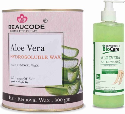 Beaucode Professional Rica Aloe Vera Hair Removing Wax 800 gm + Aloe Vera After Waxing Gel 500 ml ( Pack of 2 )(2 Items in the set)
