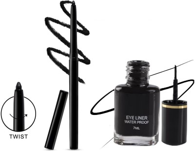 Wonholli Long Lasting Black Kajal & Matte Finish Eyeliner(2 Items in the set)