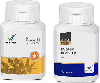 Vestige Prime Energy Booster 30 caps & Neem 100 caps(2 Items in the set)