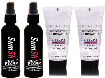 SumSh MAKEUP BASE PRIMER 2x50ml WITH MAKEUP FIXER SPRAY 2x100ml(4 Items in the set)