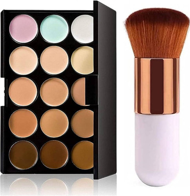 QUIYANG 15 colour Contour plate with foundation brush(2 Items in the set)