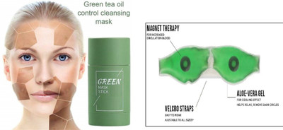 GFSU - GO FOR SOMETHING UNIQUE Aloe Vera Eye Mask With Green Stick Face Mask(2 Items in the set)