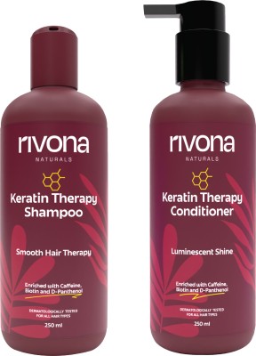 RIVONA NATURALS Keratin Shampoo & Conditioner Combo Saver Pack |For Deep Nourishing|SLS(2 Items in the set)