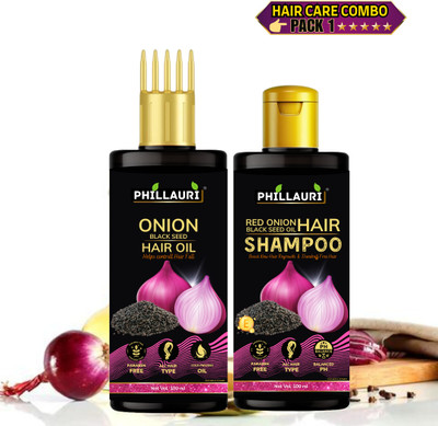 Phillauri Red Onion Black Seed Oil Combo Kit Hair Oil + Shampoo (2 Items in the set)(1 Items in the set)