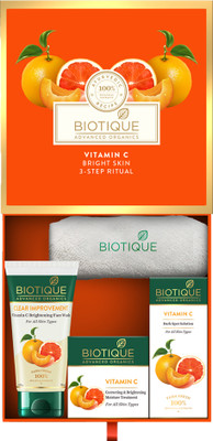 BIOTIQUE Vitamin C Bright Skin Gift Kit (150ml+30ml+50gm)(4 Items in the set)
