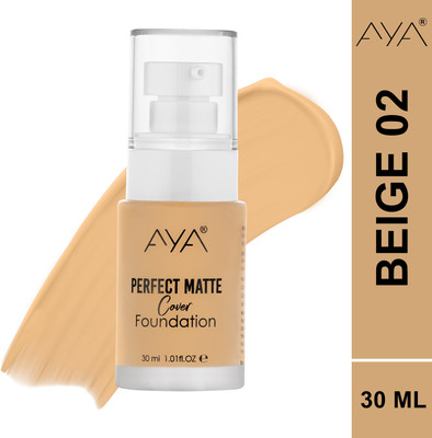 AYA Perfect Cover Foundation,Water Resistent,Full Coverage,Light Weight,Hydrating Foundation(Beige, 30 ml)