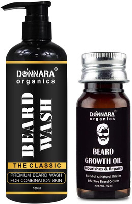 Donnara Organics Beard Wash 100ML & Beard Oil 30ML for Nourish & Repairs Beard(2 Items in the set)