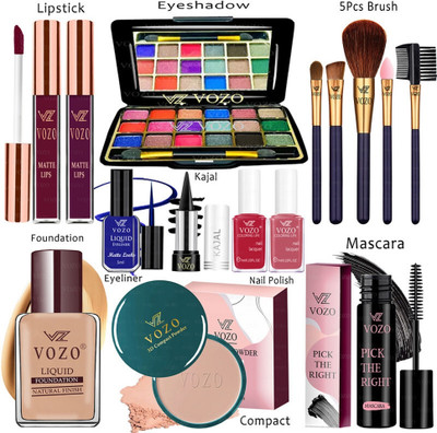 VOZO Makeup Combo Sets One-stop Beauty Package for Beginners and Professionals ST-142(15 Items in the set)