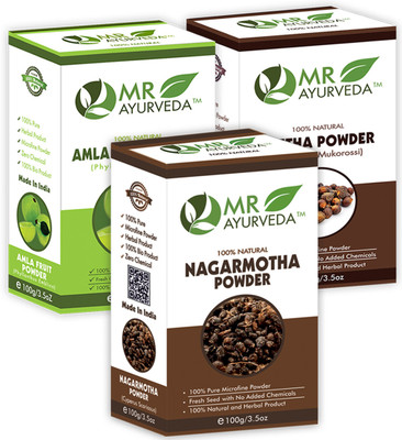MR Ayurveda Nagarmotha Powder, Amla Powder and Reetha Powder(3 Items in the set)