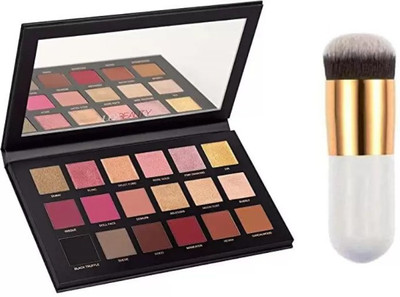 Jollity Rose Gold Edition HB Eyeshadow Palette with Professional Foundation Brush (2 Items in the set)(2 Items in the set)