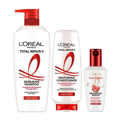 L'Oréal Paris Total Repair 5 Shampoo 650ml + Conditioner 175ml + Serum 40ml(3 Items in the set)