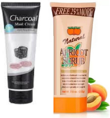 Luipui charcoal peel off mask and face scrub best skin care(1 Items in the set)