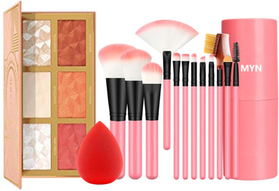 Sh.Huda 6-Color Hybrid Highlight Blush Contour Palette(14 Items in the set)