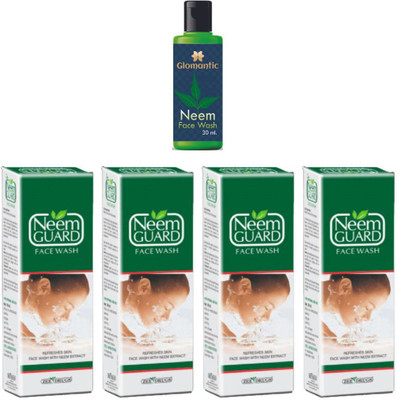 glomantic Neem Face Wash & Neem Guard Face Wash 4pcs(2 Items in the set)